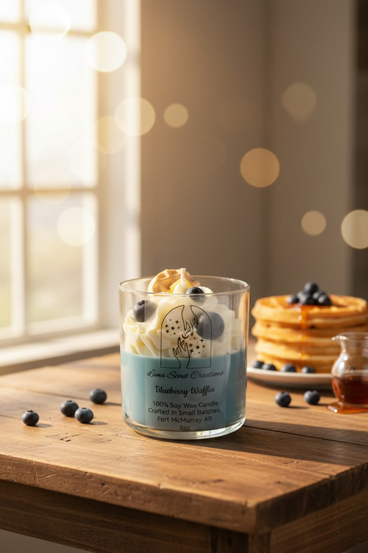 🫐 Blueberry Waffles Candle – 8 oz Soy Candle | Bakery Scented Candle | Cozy Breakfast Fragrance | Luna Scout Creations